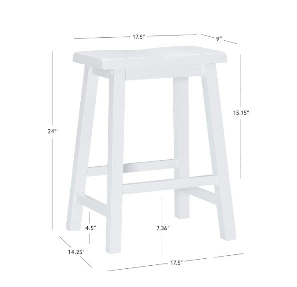 Beamon Counter Stool White 24" by Homeportonline