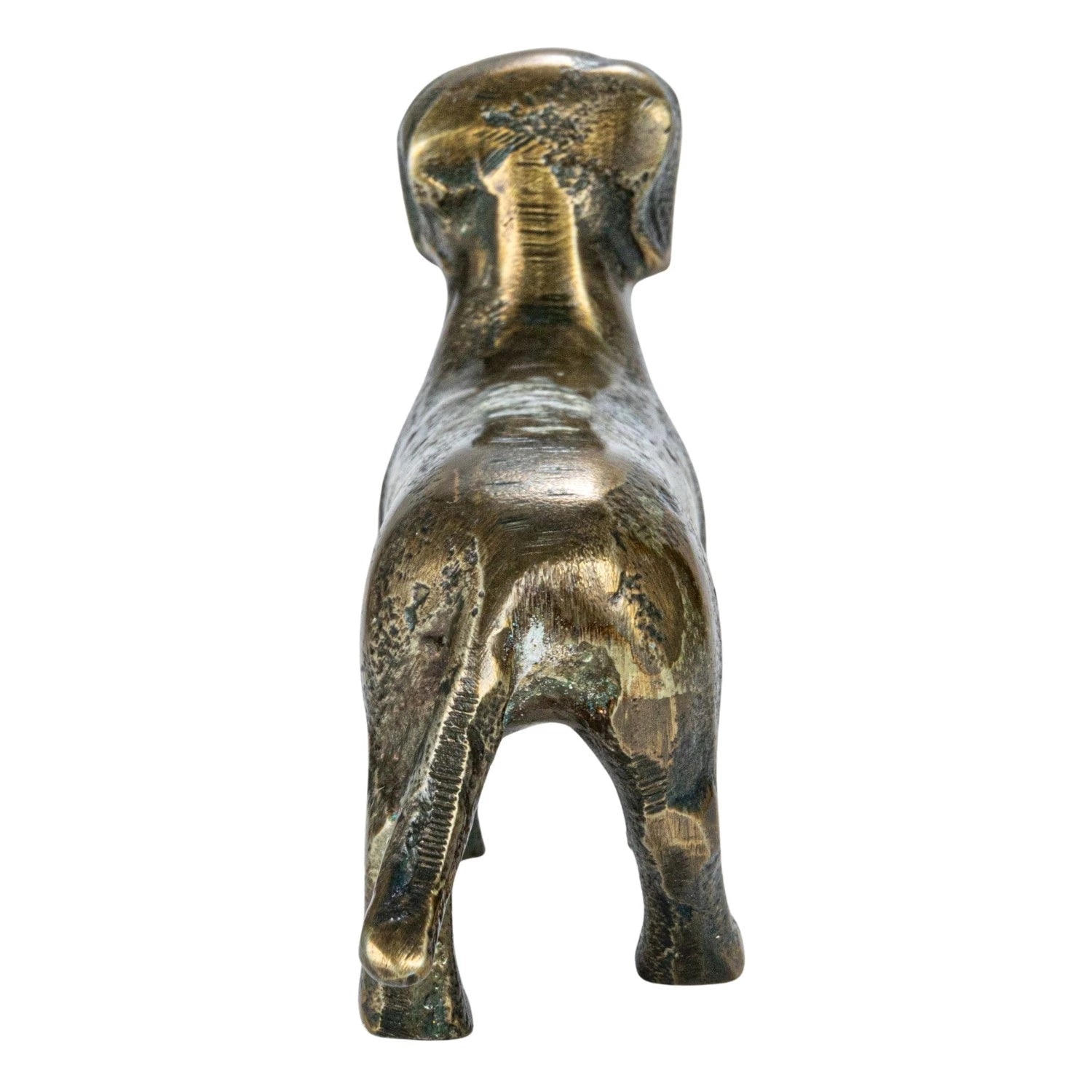 Decor Figurine Cast Aluminum Dachshund Brass Finish by Homeportonline