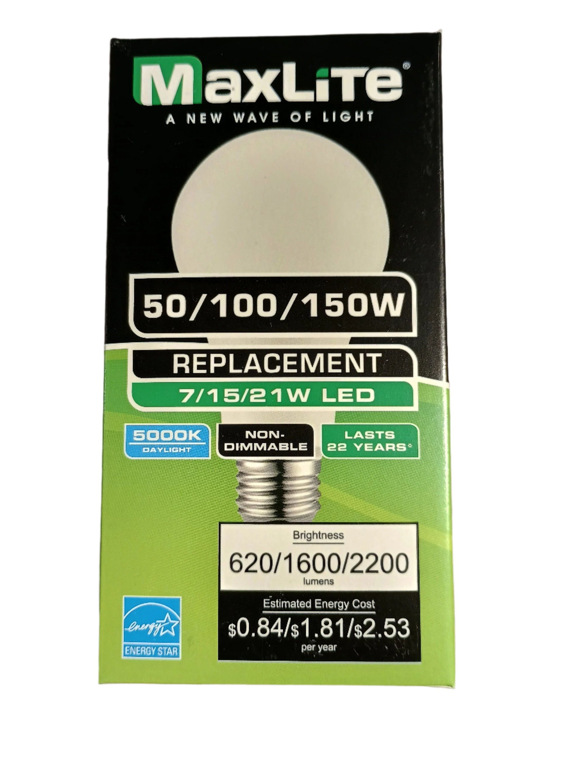 LED 3 Way Light Bulb 7/15/21W (50/100/150W Equivalent), E26, 620/1600/2200 Lumens, 5000K CCT by Homeportonline