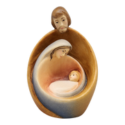 Modern Style Holy Family Carved Nativity - Color - 4.5 Inch - with Faces