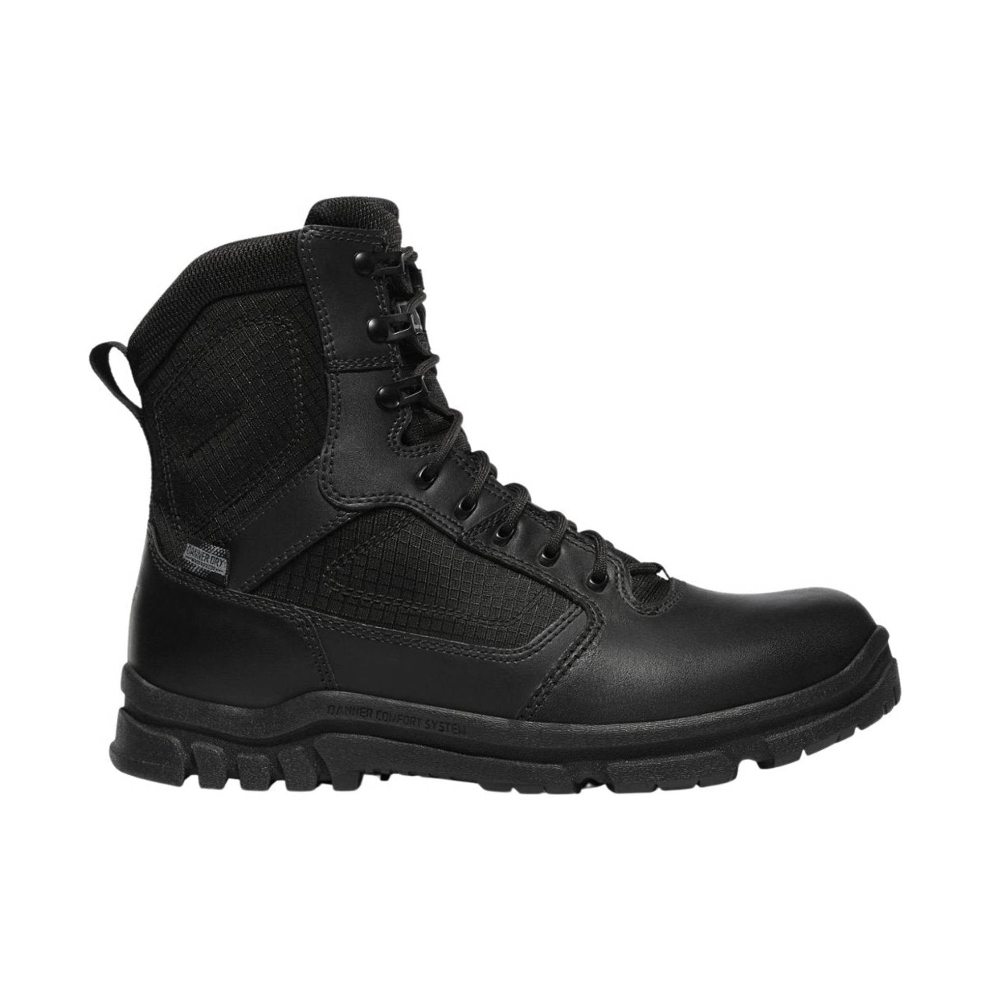 Danner Men's 8 Inch Lookout Side-Zip Boot Plain Toe Work Boots - Black by Lenny's Shoe & Apparel