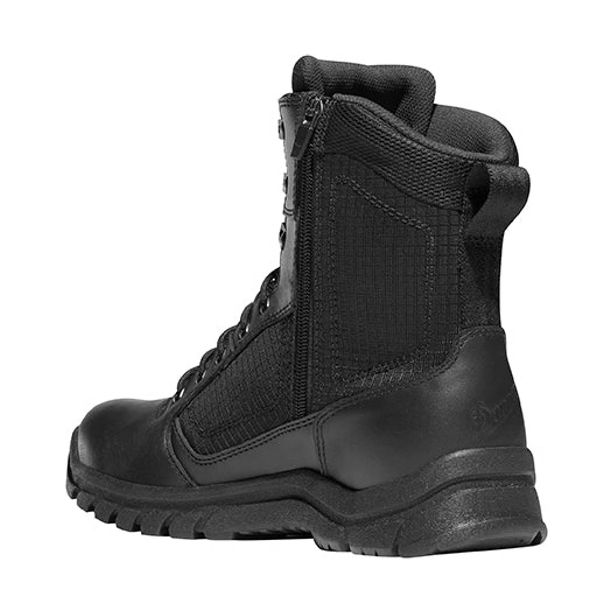 Danner Men's 8 Inch Lookout Side-Zip Boot Plain Toe Work Boots - Black by Lenny's Shoe & Apparel