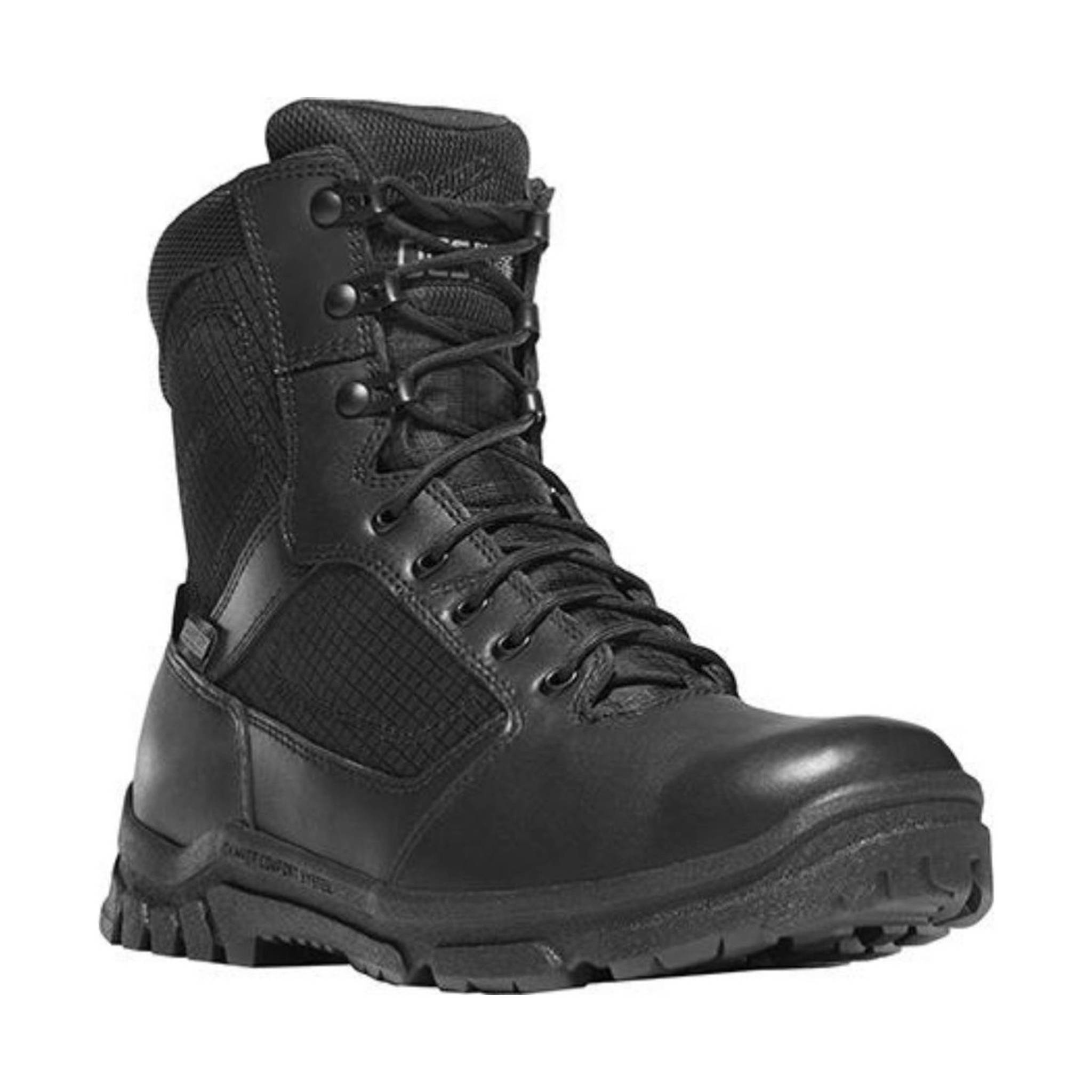 Danner Men's 8 Inch Lookout Side-Zip Boot Plain Toe Work Boots - Black by Lenny's Shoe & Apparel