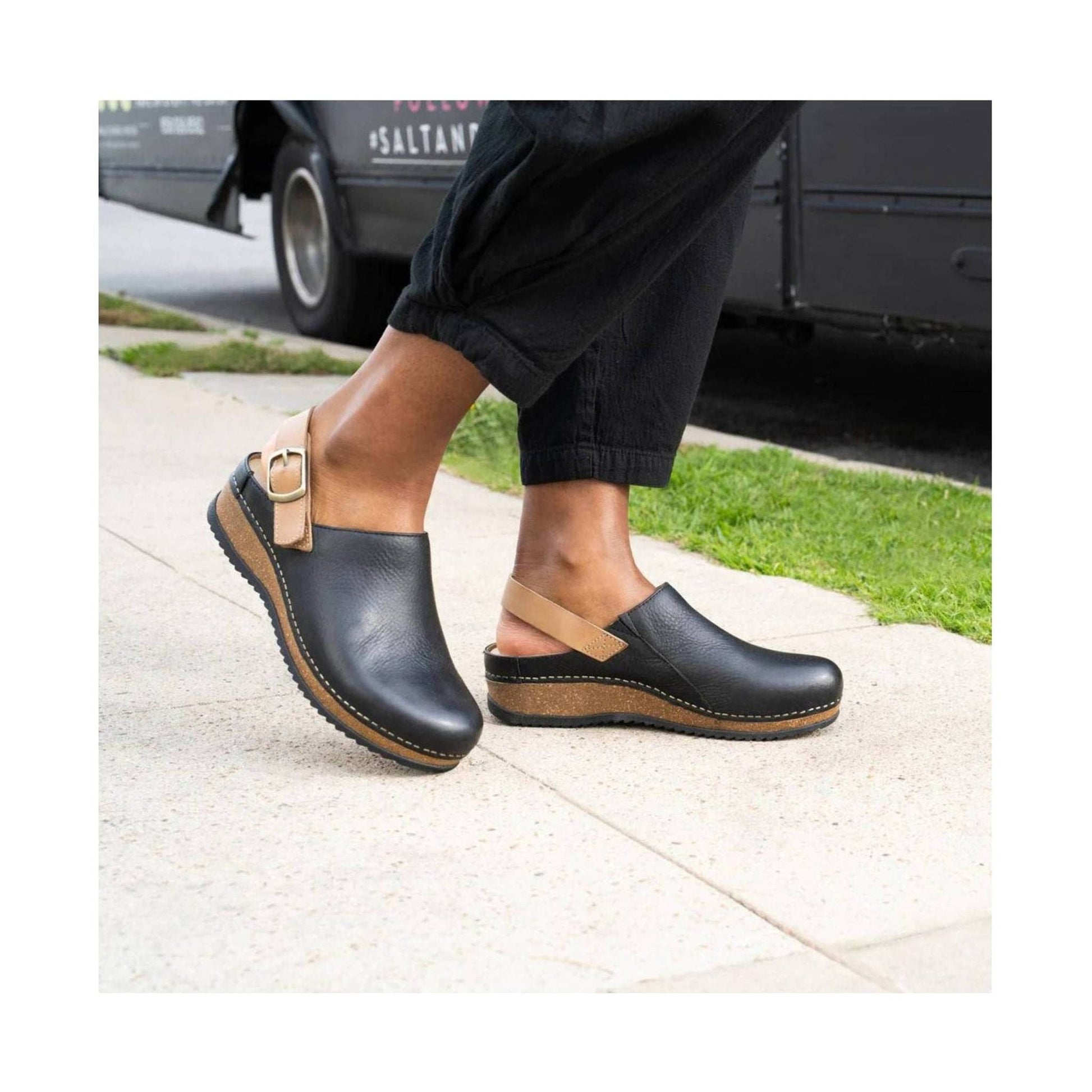 Dansko Women's Merrin Shoes - Black Waxy Milled Mule by Lenny's Shoe & Apparel