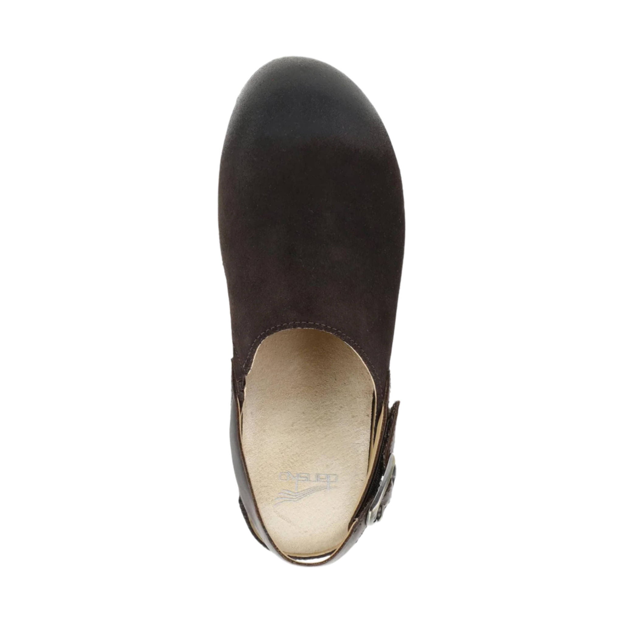Dansko Women's Merrin Shoes - Chocolate Burnished Suede Mule by Lenny's Shoe & Apparel