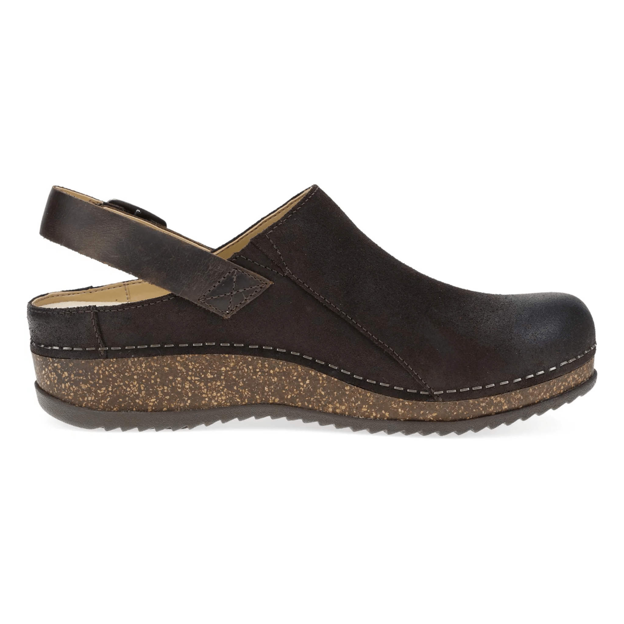 Dansko Women's Merrin Shoes - Chocolate Burnished Suede Mule by Lenny's Shoe & Apparel