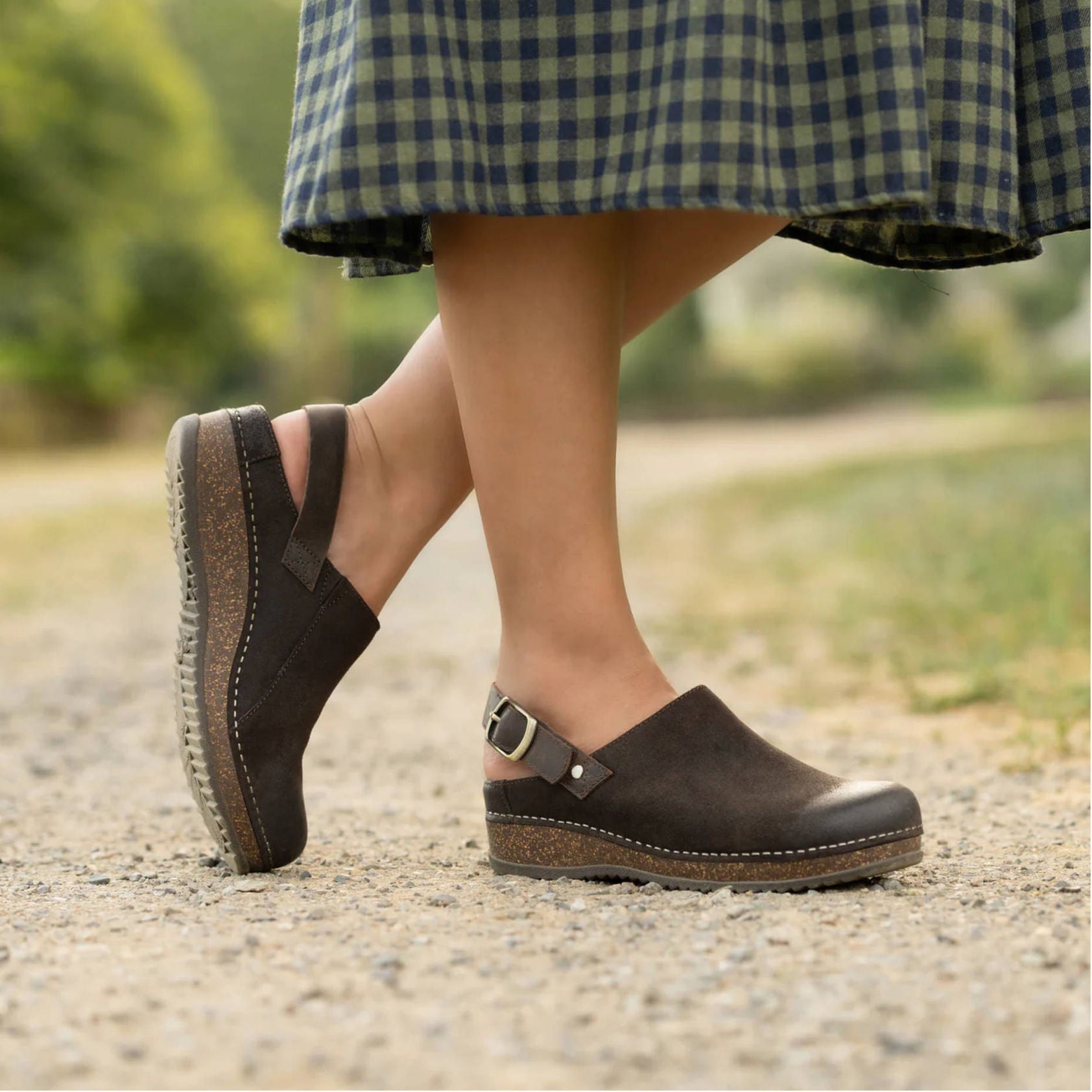 Dansko Women's Merrin Shoes - Chocolate Burnished Suede Mule by Lenny's Shoe & Apparel