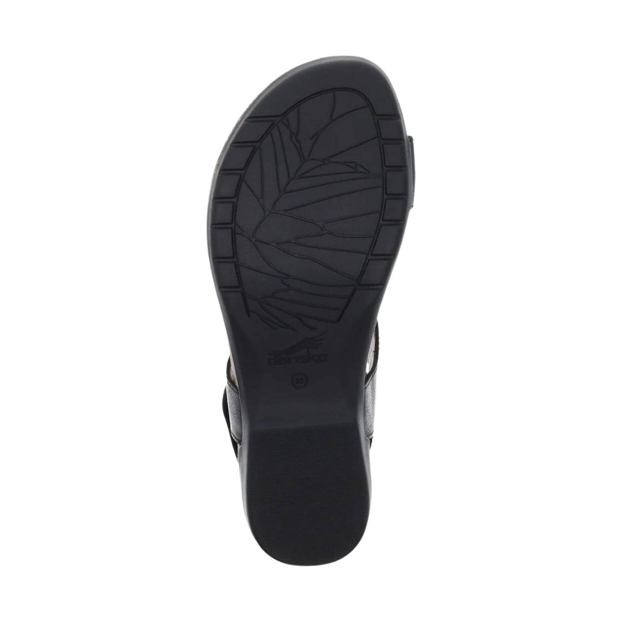 Dansko Women's Reece Sandals - Black Waxy Burnished by Lenny's Shoe & Apparel