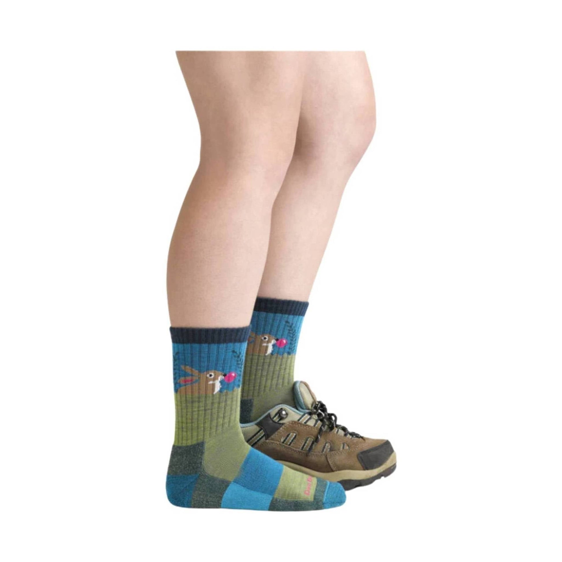 Darn Tough Vermont Kids' Bubble Bunny Jr. Micro Crew Lightweight Sock - Willow by Lenny's Shoe & Apparel