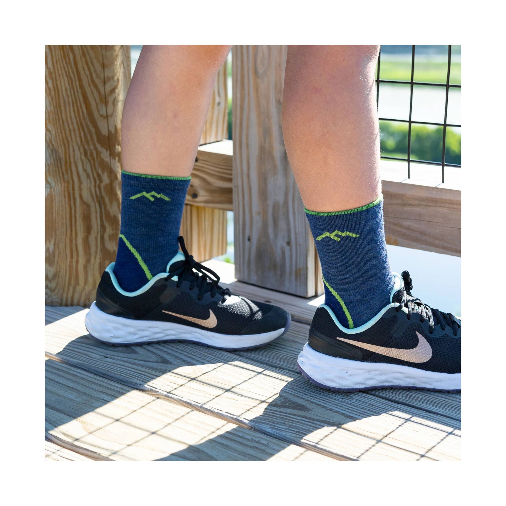 Darn Tough Vermont Kids' Light Hiker Micro Crew Lightweight Hiking Sock - Denim by Lenny's Shoe & Apparel