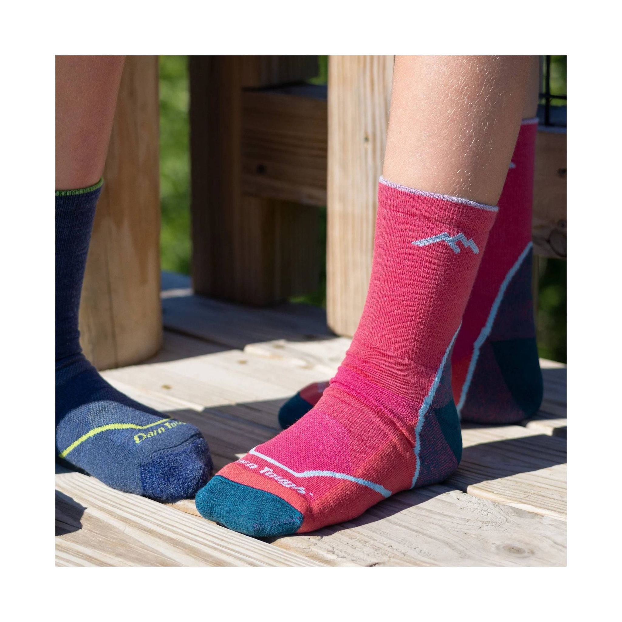 Darn Tough Vermont Kids' Light Hiker Micro Crew Lightweight Hiking Sock - Raspberry by Lenny's Shoe & Apparel