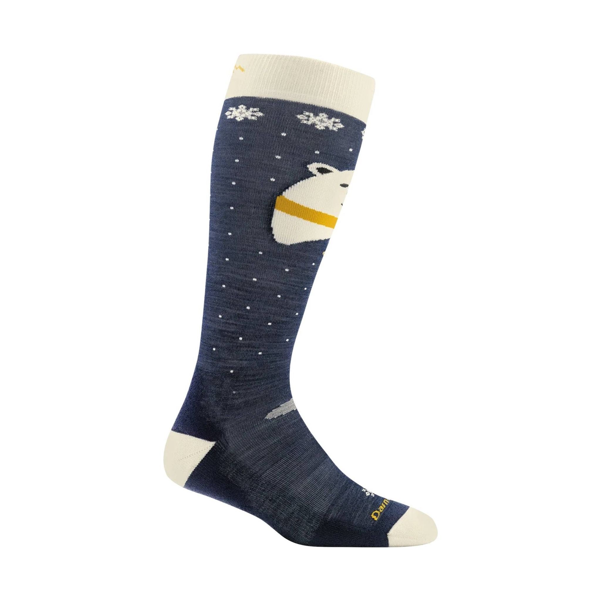 Darn Tough Vermont Kids' Polar Bear Over The Calf Midweight Ski and Snowboard Sock - Blue by Lenny's Shoe & Apparel