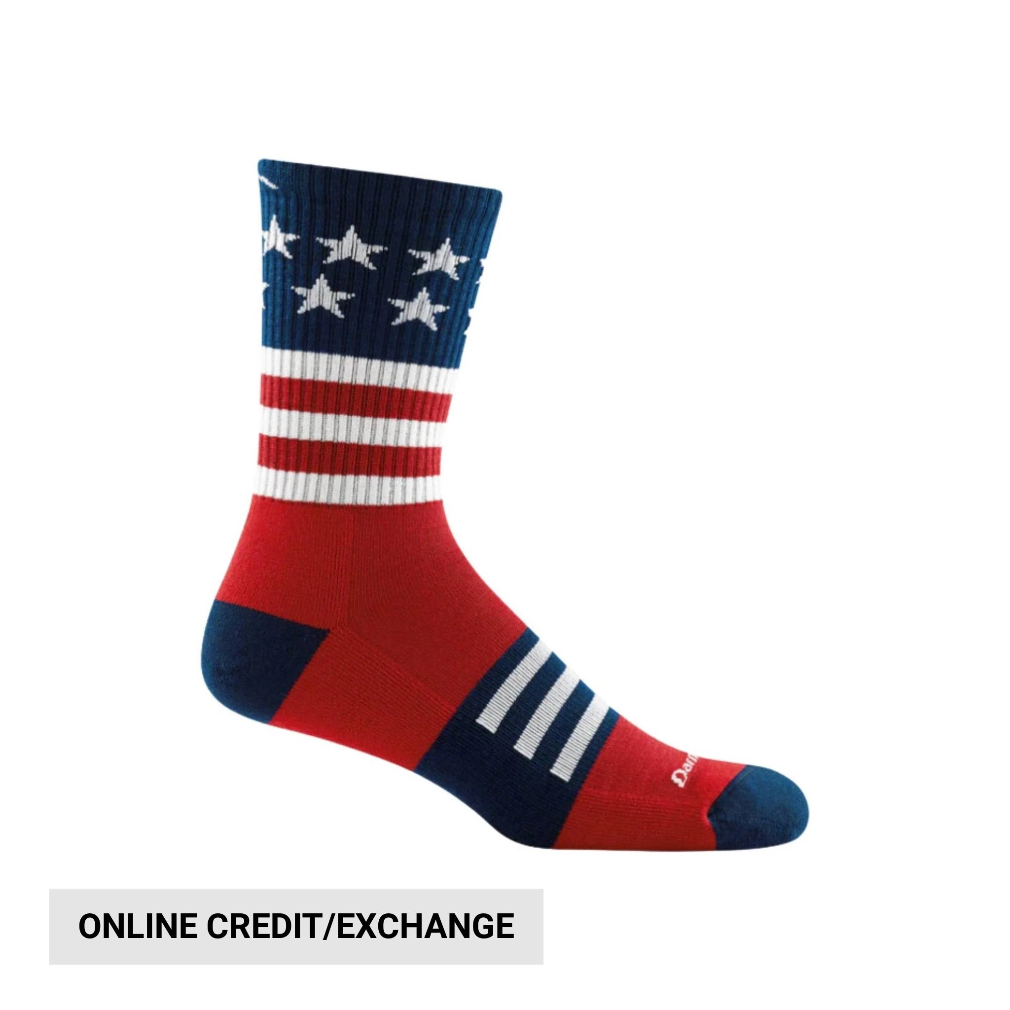 Darn Tough Vermont Men's Captain Stripe Micro Crew Lightweight Hiking Sock - Stars and Stripes by Lenny's Shoe & Apparel
