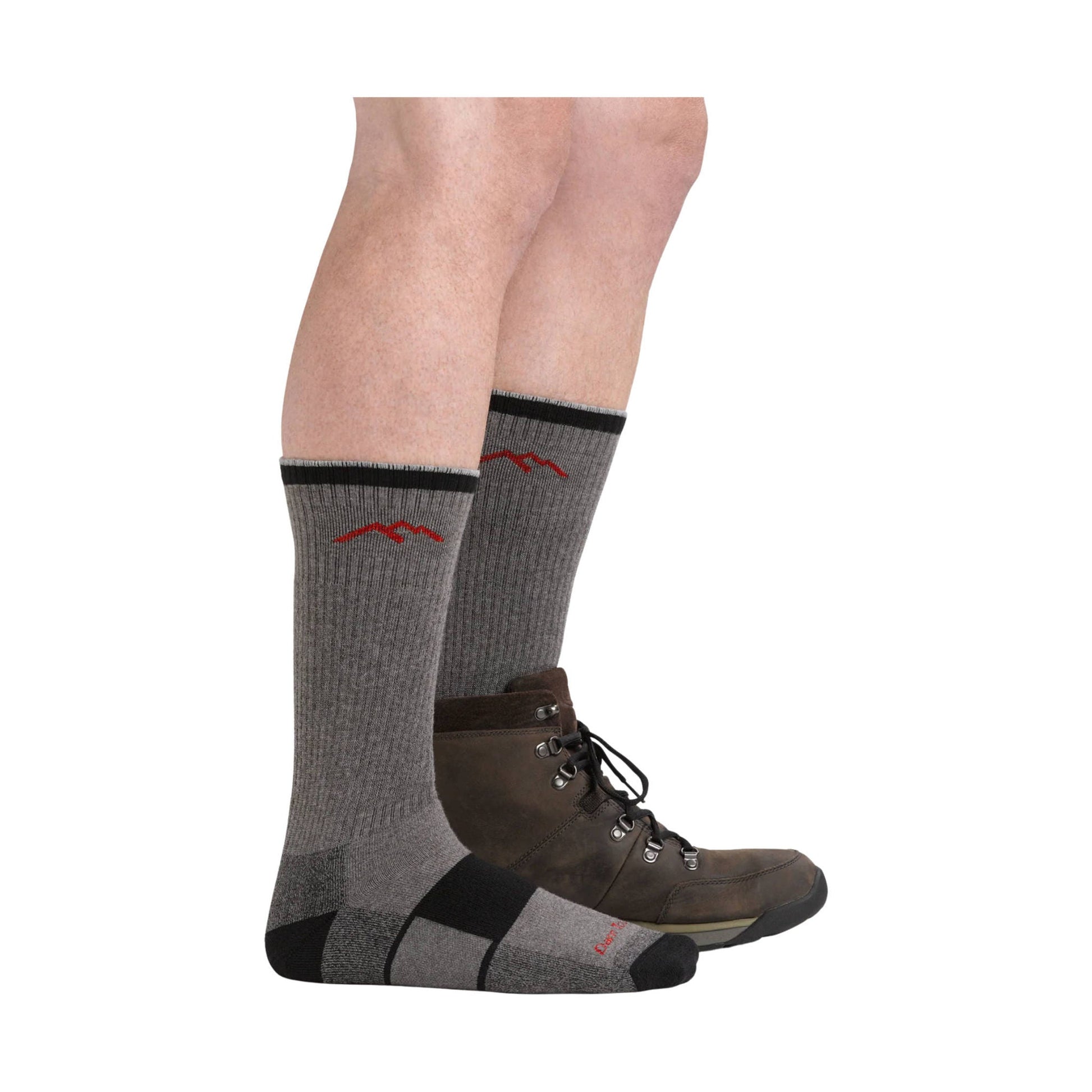 Darn Tough Vermont Men's Coolmax Hiker Boot Midweight Hiking Sock - Gray/Black by Lenny's Shoe & Apparel