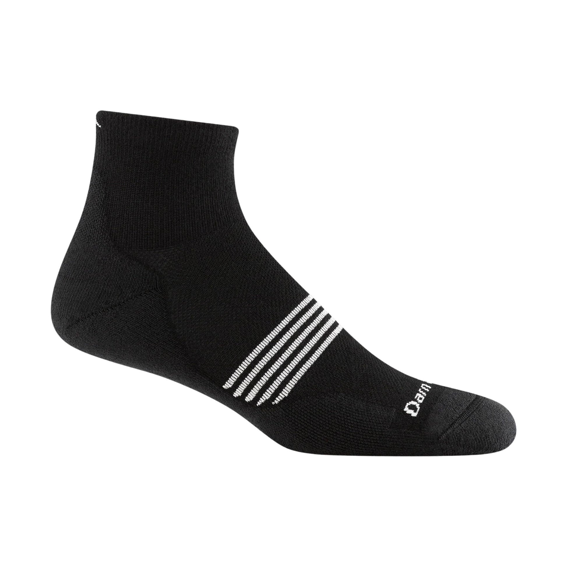 Darn Tough Vermont Men's Element Quarter Lightweight Running Sock - Black by Lenny's Shoe & Apparel