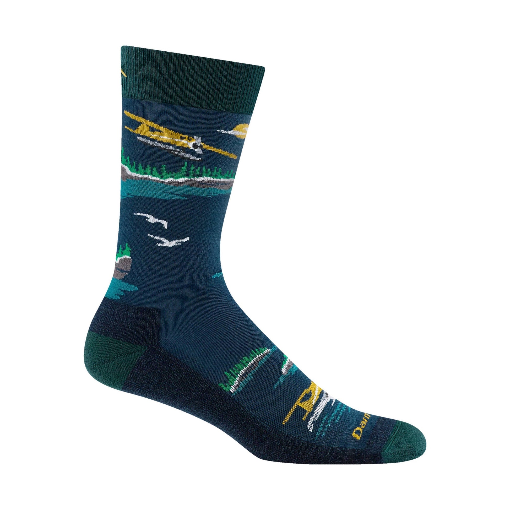 Darn Tough Vermont Men's Float Plane Crew Lightweight Lifestyle Sock - Midnight by Lenny's Shoe & Apparel