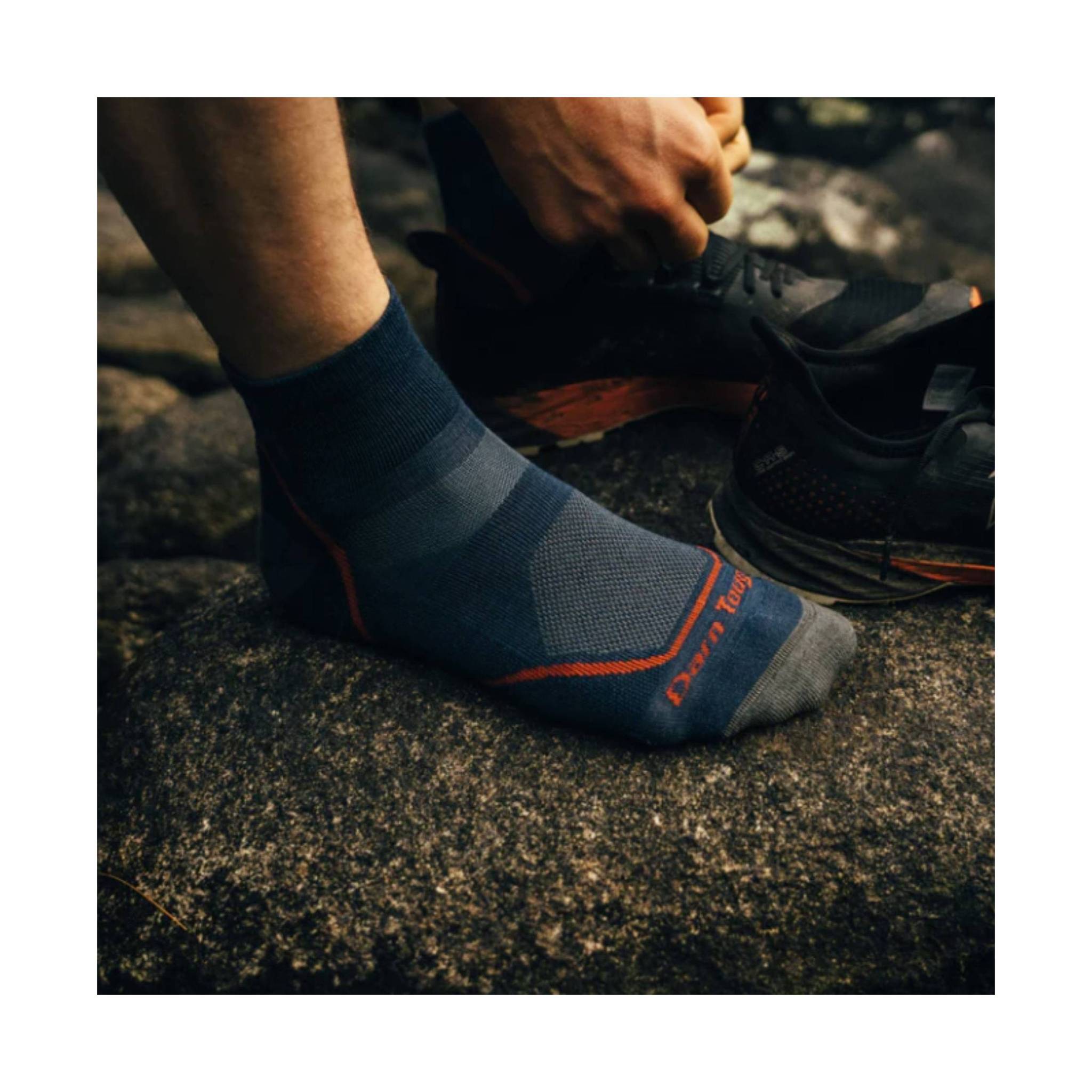 Darn Tough Vermont Men's Hiker Quarter Lightweight Sock - Denim by Lenny's Shoe & Apparel