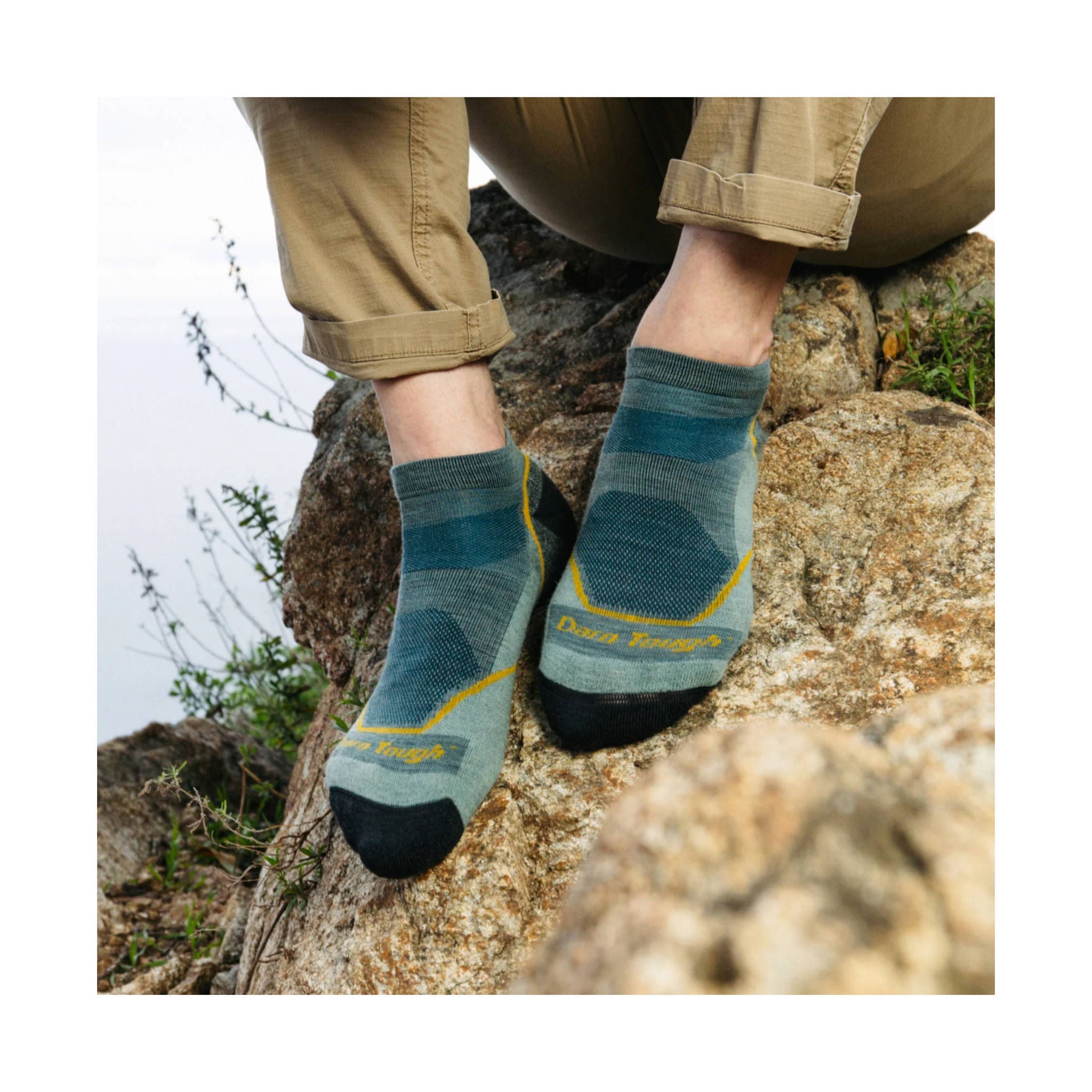 Darn Tough Vermont Men's Lightweight Hiker No Show Socks - Seafoam by Lenny's Shoe & Apparel