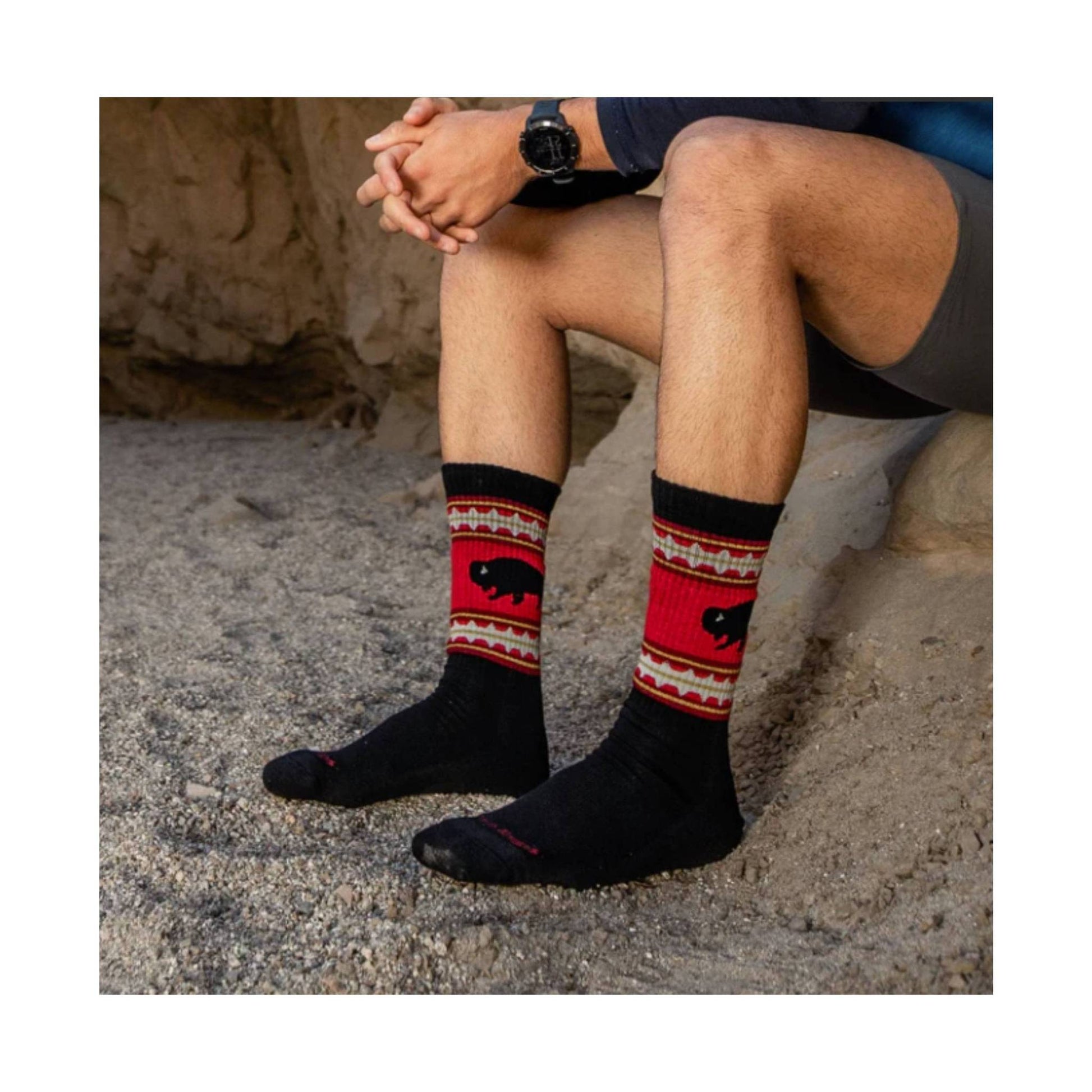 Darn Tough Vermont Men's VanGrizzle Midweight Hiker Boot Sock - Black by Lenny's Shoe & Apparel