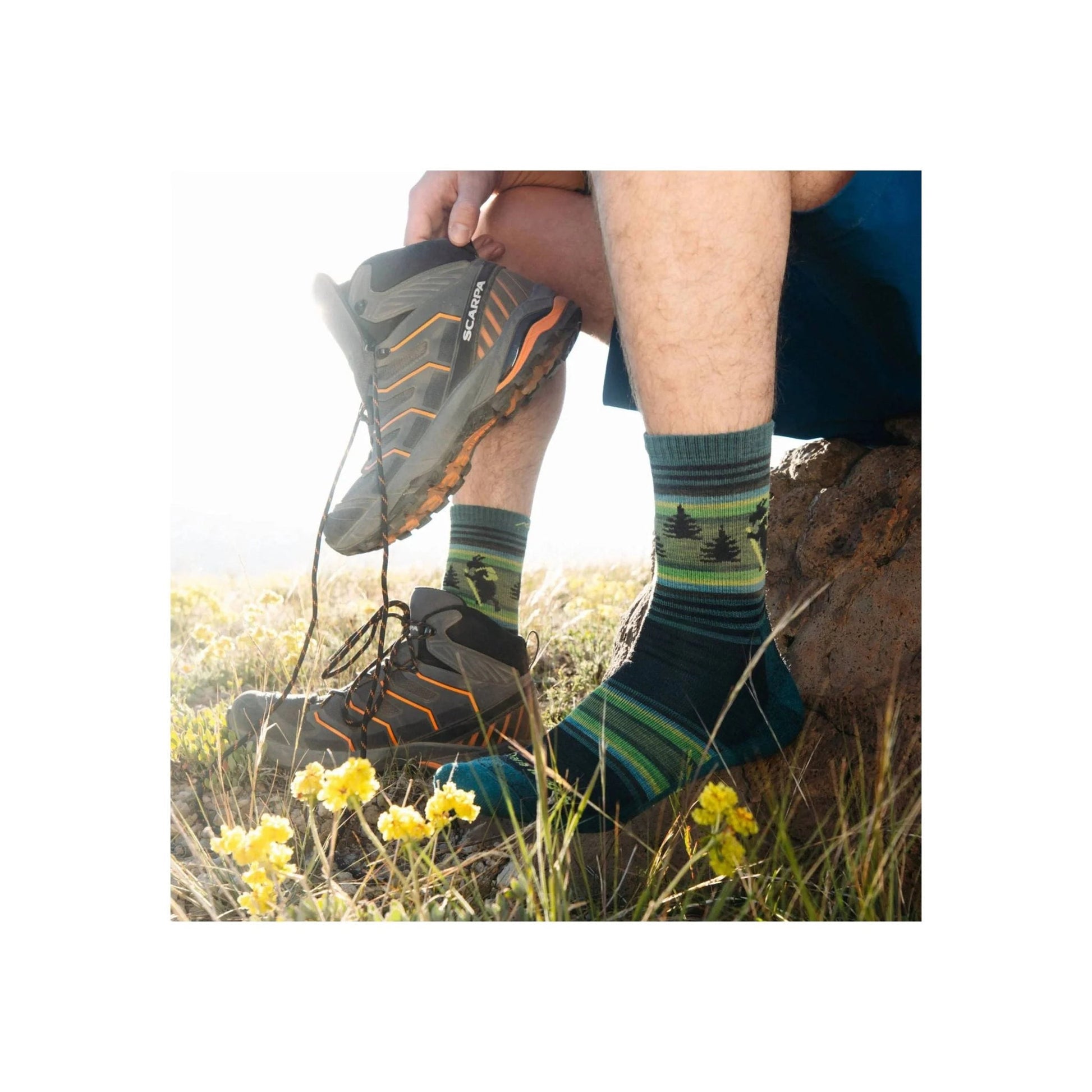 Darn Tough Vermont Men's Willoughby Micro Crew Lightweight Hiking Sock - Willow by Lenny's Shoe & Apparel