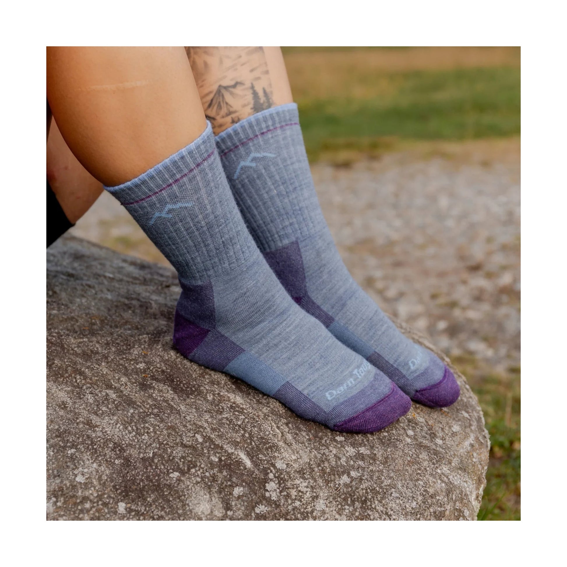 Darn Tough Vermont Women's Hiker Micro Crew Cushion - Light Denim by Lenny's Shoe & Apparel