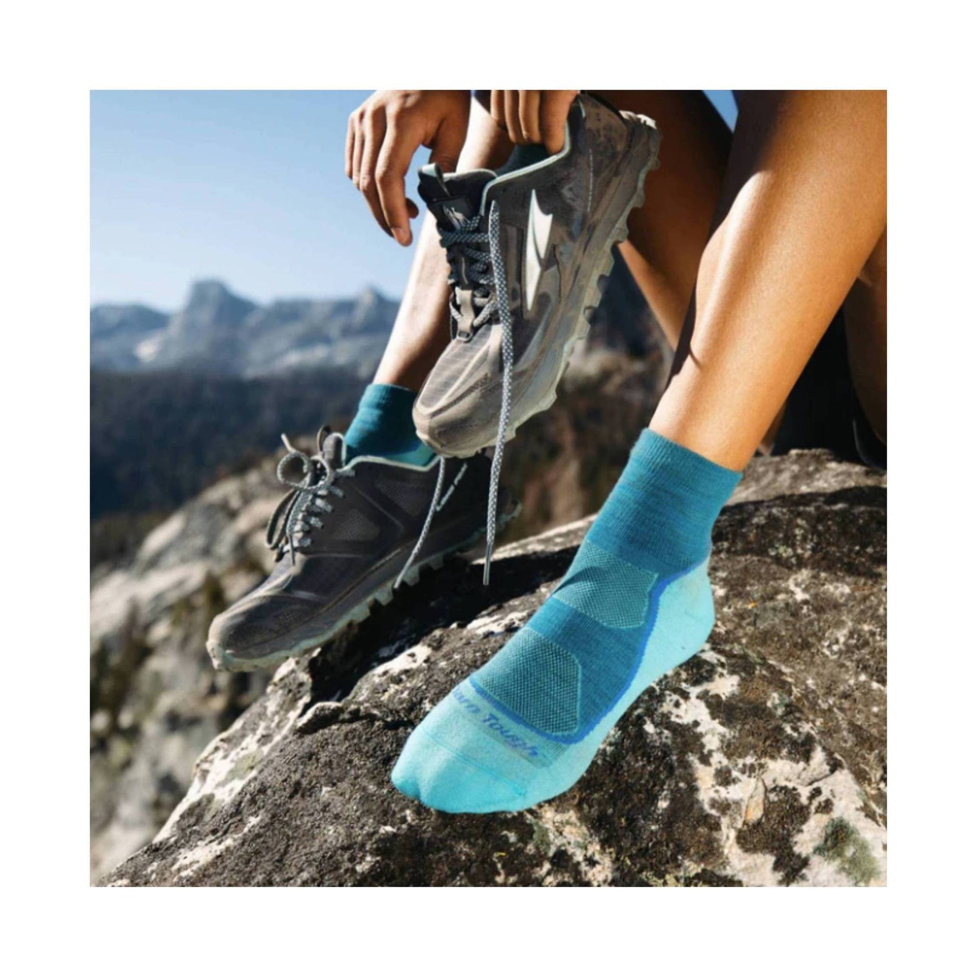 Darn Tough Vermont Women's Light Hiker Quarter Lightweight Hiking Sock - Cascade by Lenny's Shoe & Apparel
