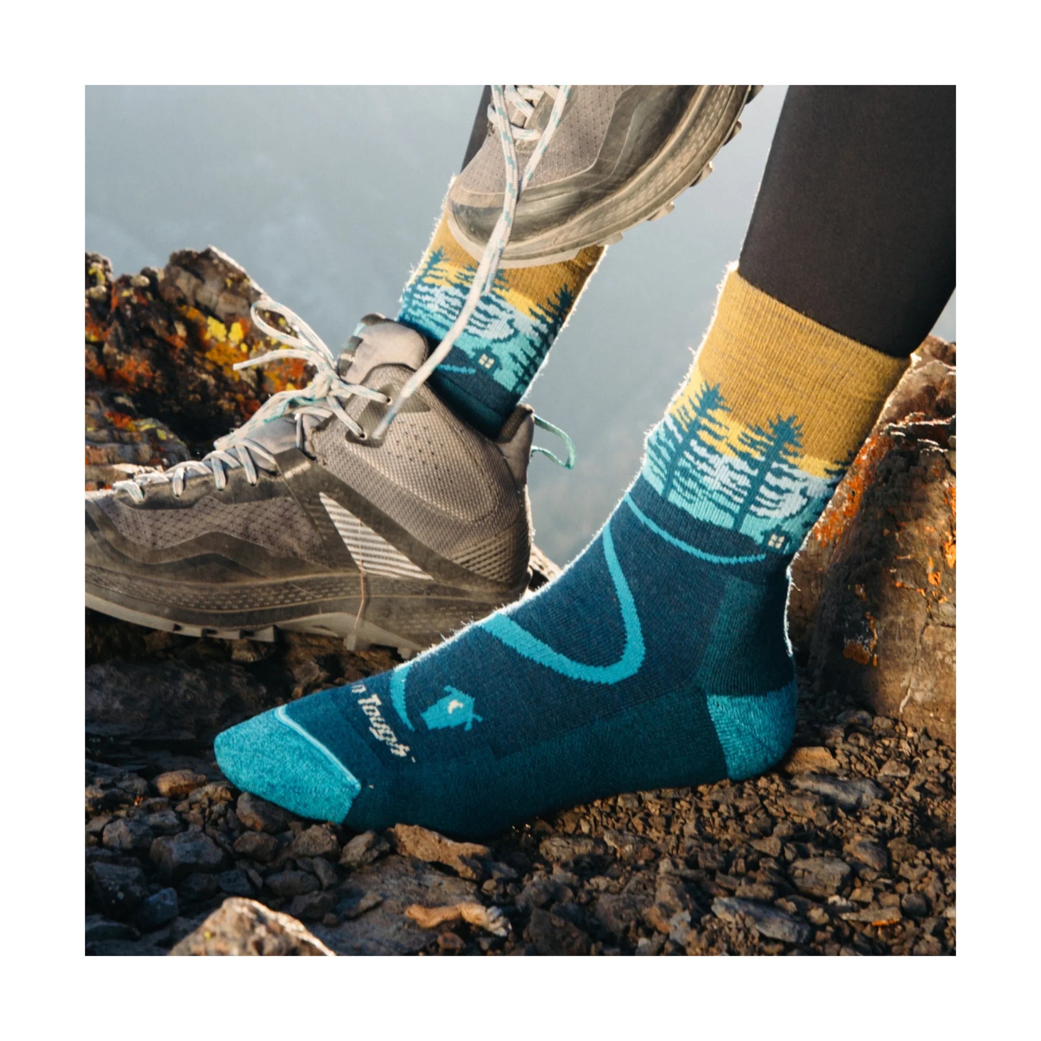 Darn Tough Vermont Women's Northwoods Micro Crew Midweight Hiking Sock - Dark Teal by Lenny's Shoe & Apparel