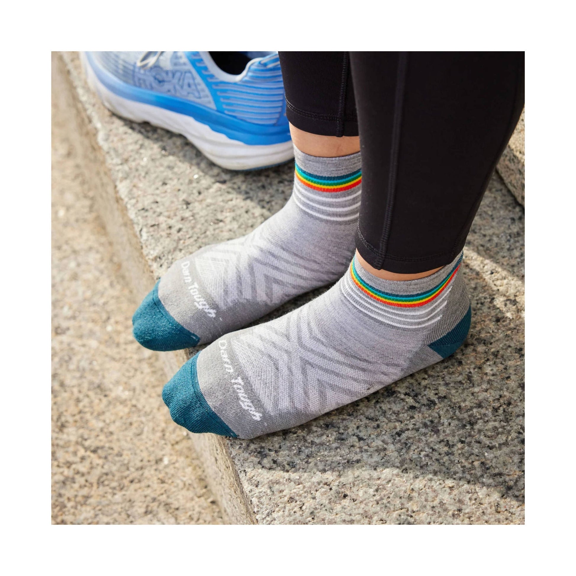 Darn Tough Vermont Women's Run Quarter Ultra Lightweight Running Sock - Gray by Lenny's Shoe & Apparel