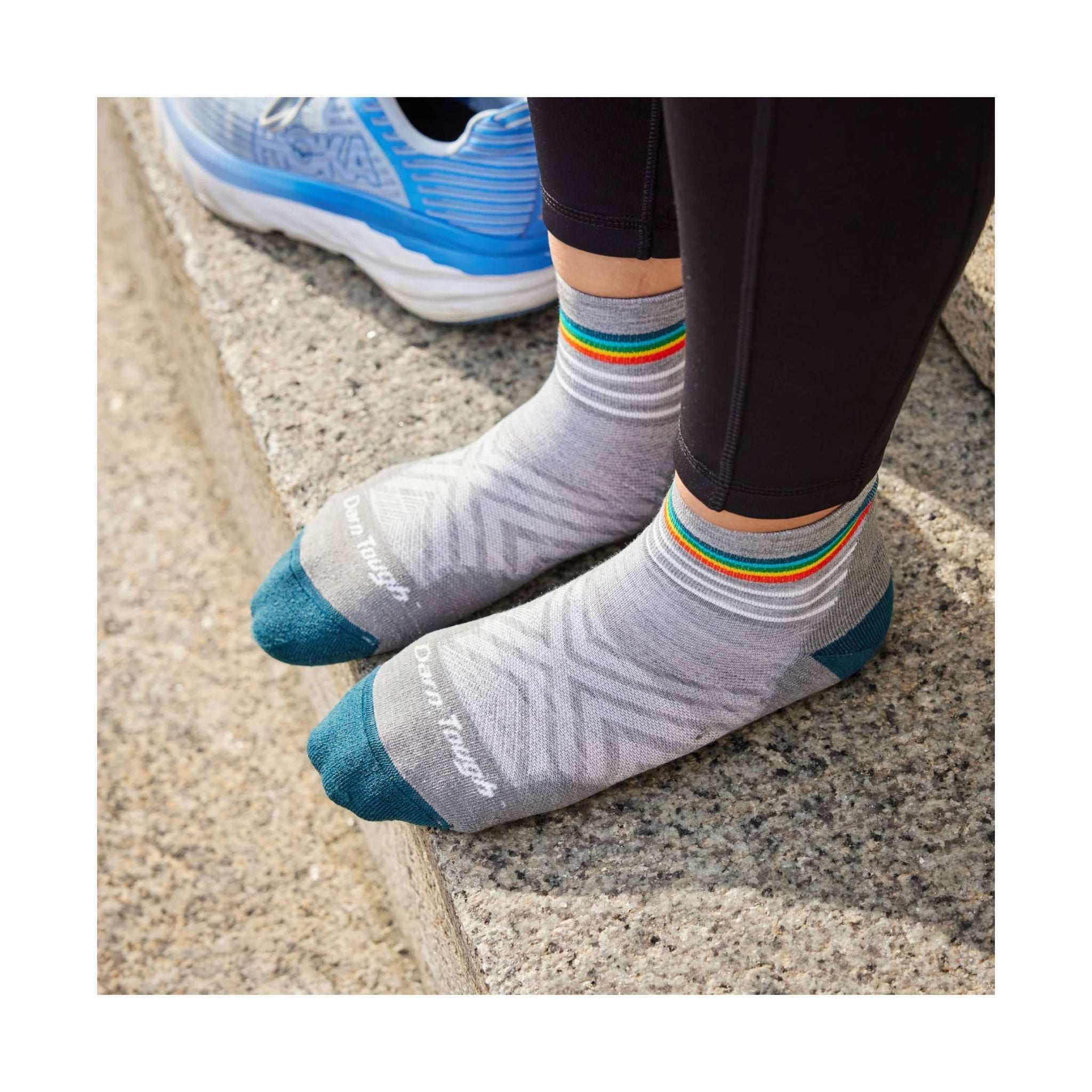 Darn Tough Vermont Women's Run Quarter Ultra Lightweight Running Sock - Gray by Lenny's Shoe & Apparel