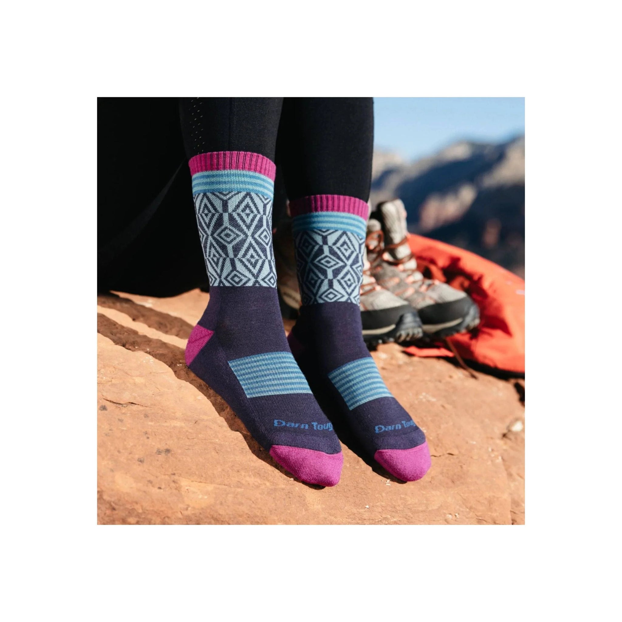 Darn Tough Vermont Women's Sobo Micro Crew Lightweight Hiking Sock - Blackberry by Lenny's Shoe & Apparel