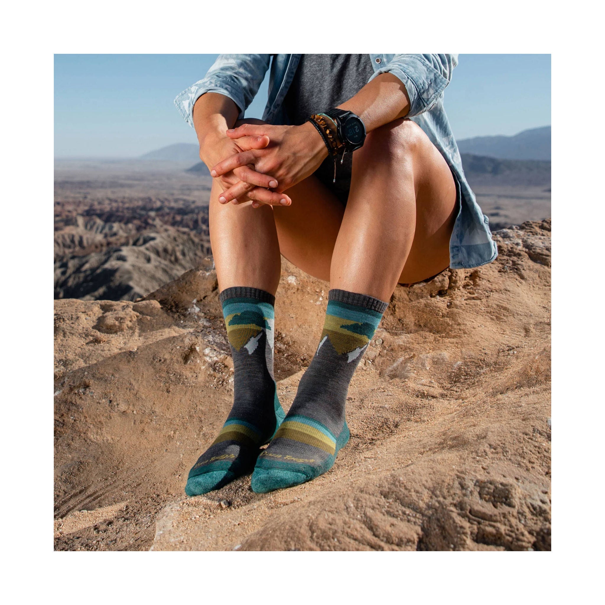 Darn Tough Vermont Women's Sunset Ledge Micro Crew Lightweight Hiking Sock - Taupe by Lenny's Shoe & Apparel