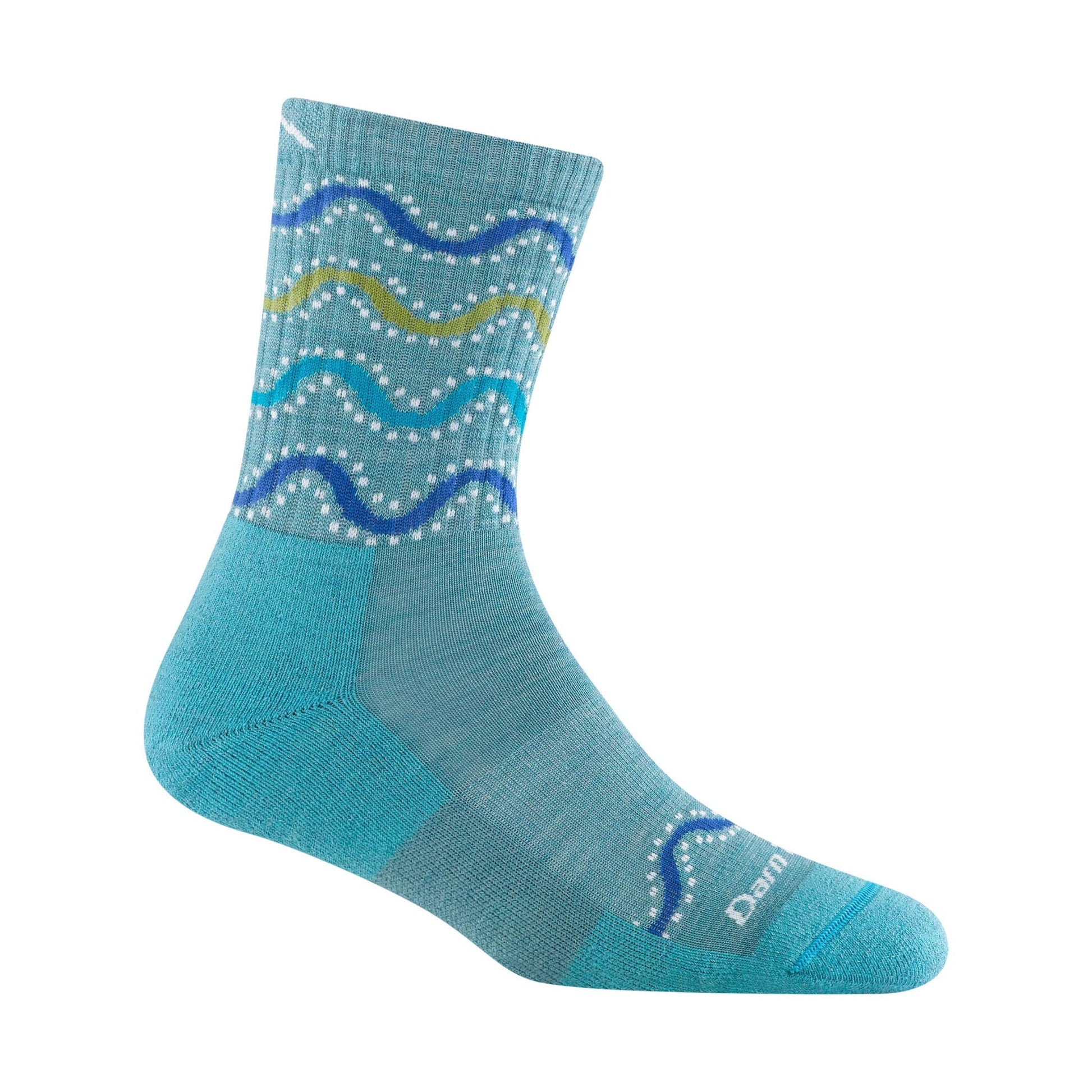 Darn Tough Vermont Women's Wandering Stripe Micro Crew Lightweight Hiking Sock - Aqua by Lenny's Shoe & Apparel