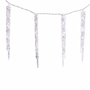 Sparkling White LED Plug-In Christmas Icicle Lights - 13 piece set