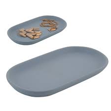 Vanity Tray - Anitra Ceramic Light Blue (Sold Individually) by Homeportonline