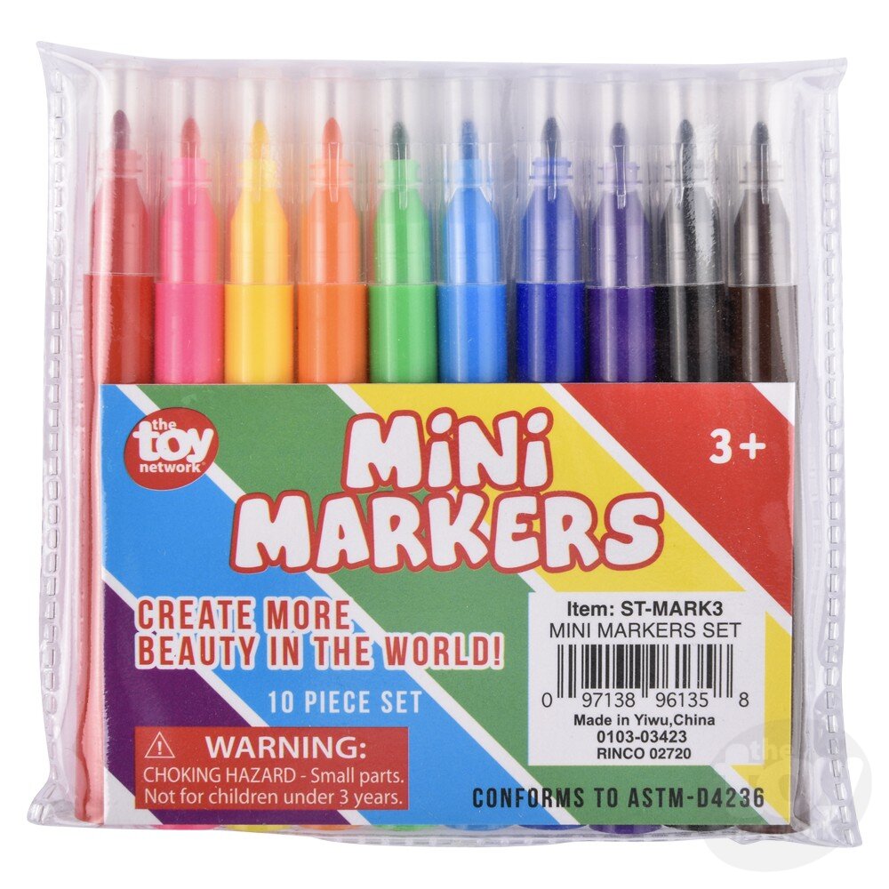 Markers Mini 10 Color Set 3.5" by Homeportonline