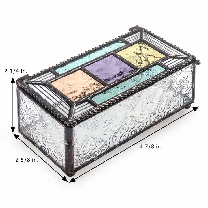 Colorful Stained Glass Decorative Jewelry Keepsake Box