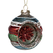 Vintage‑Style Reflector Indent Glass Ornament