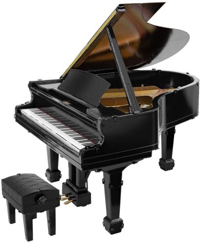 Metal Model Kit Musical Grand Piano Black by Homeportonline