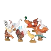Bird Figurines for Nativity Scenes - Set of 12 - 5 Inch Scale