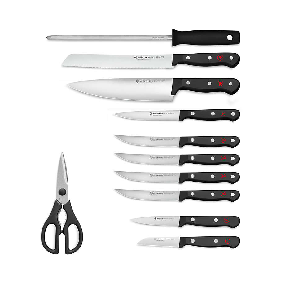 Gourmet 12pc Knife Block Set 15-Slot Acacia by Homeportonline