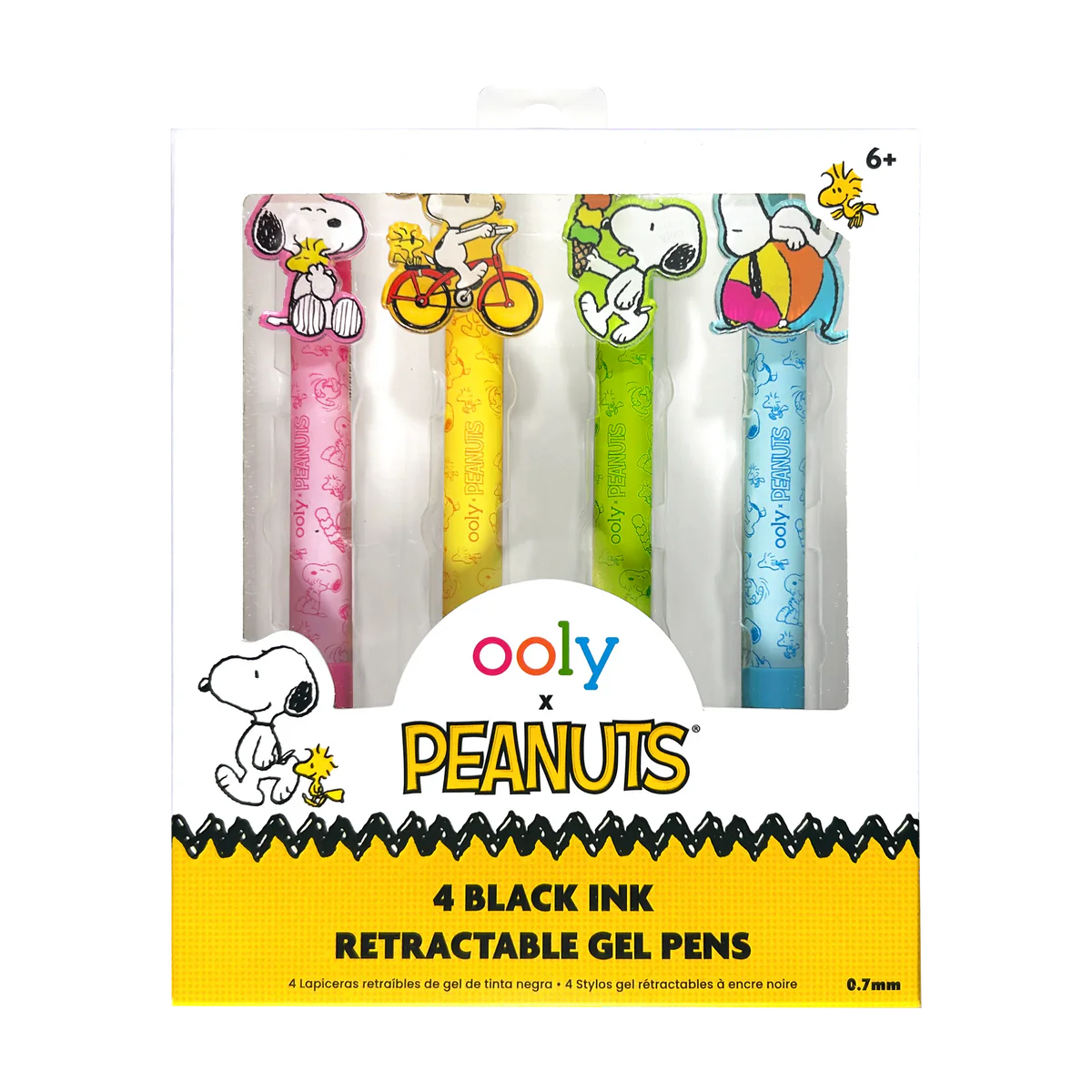 Ooly x Peanuts Gel Pens Black Ink Retractable - Set of 4 by Homeportonline