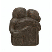 Decor Stoneware Hugging Figures Reactive Glaze Brown by Homeportonline