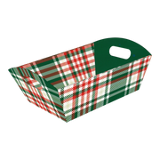 Cookie Tray With Cello Wrap - Holiday Tartan Plaid