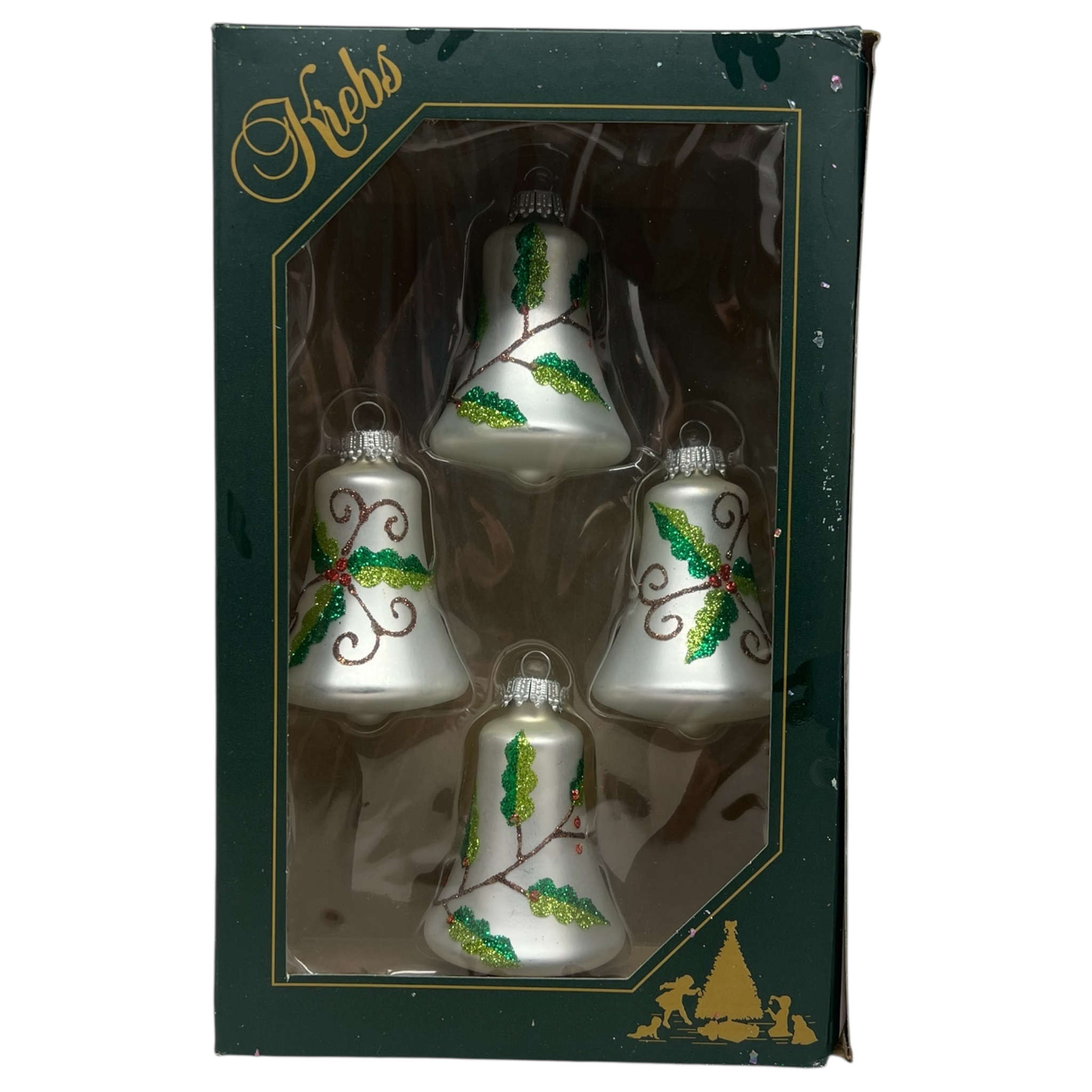 Krebs Value Glass Bell 4 pack - Holly Branch Bell