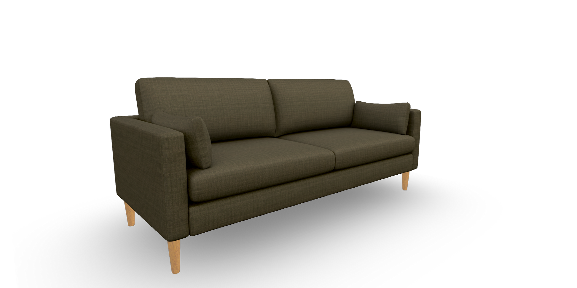 Trafton Sofa Olive Fabric & Honey Birch Finish Leg by Homeportonline