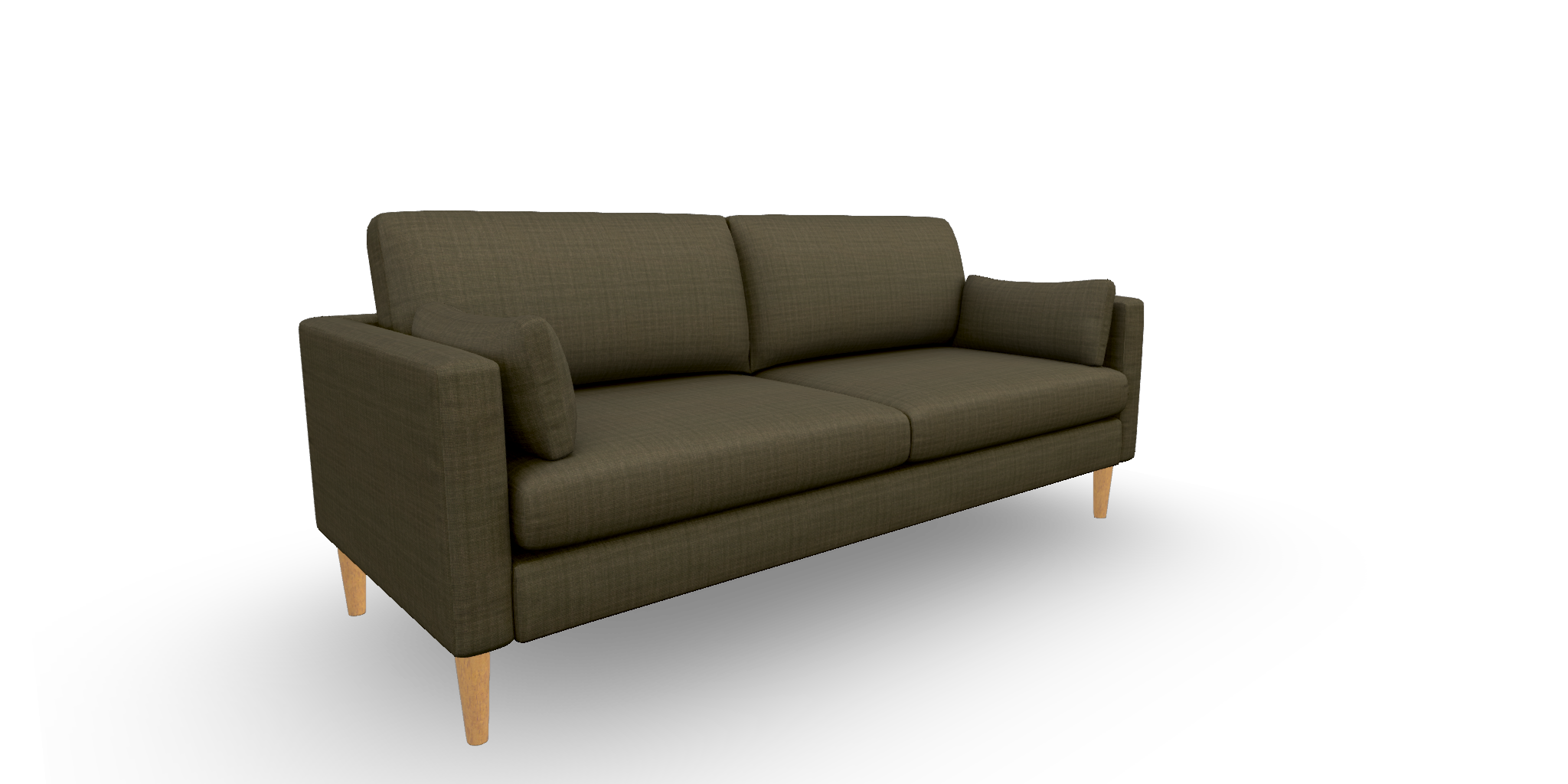 Trafton Sofa Olive Fabric & Honey Birch Finish Leg by Homeportonline
