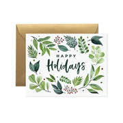 Happy Holidays Foliage Greeting Card by Wild Lark
