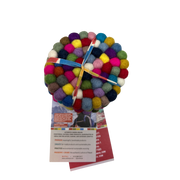 Round Multicolor Felt Wool Ball Coaster