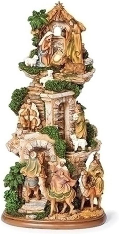 Stable with Stairs Nativity Scene