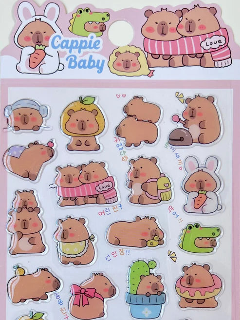 Stickers Puffy Capybara Babyhood by Homeportonline